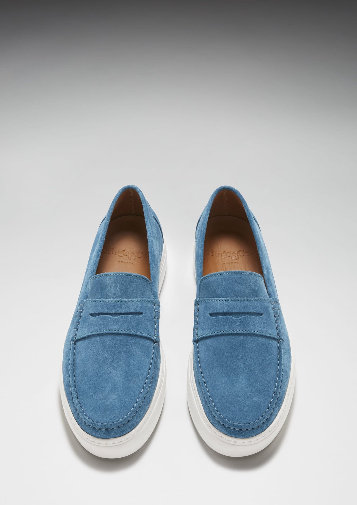 Hugs & Co. Petrol Blue Suede Slip-On Sneaker Loafers with Vibram Sole for Men