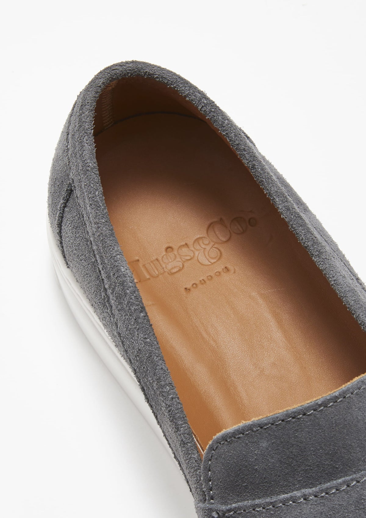 Hugs & Co. Slate Grey Suede Slip-On Sneaker Loafers with Vibram Sole for Men