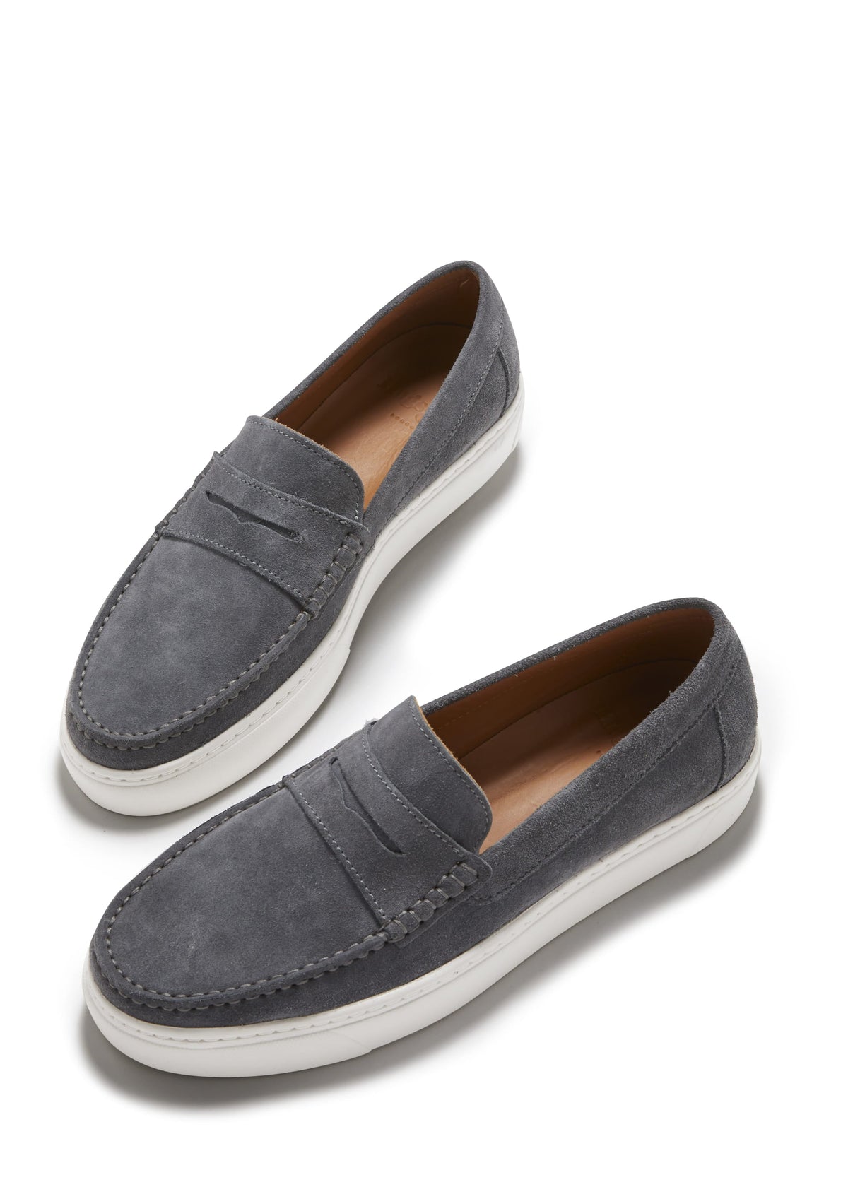 Hugs & Co. Slate Grey Suede Slip-On Sneaker Loafers with Vibram Sole for Men