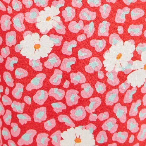 Loe Roaring Daisy Print Shirred Bodice Midi Dress - Bascora