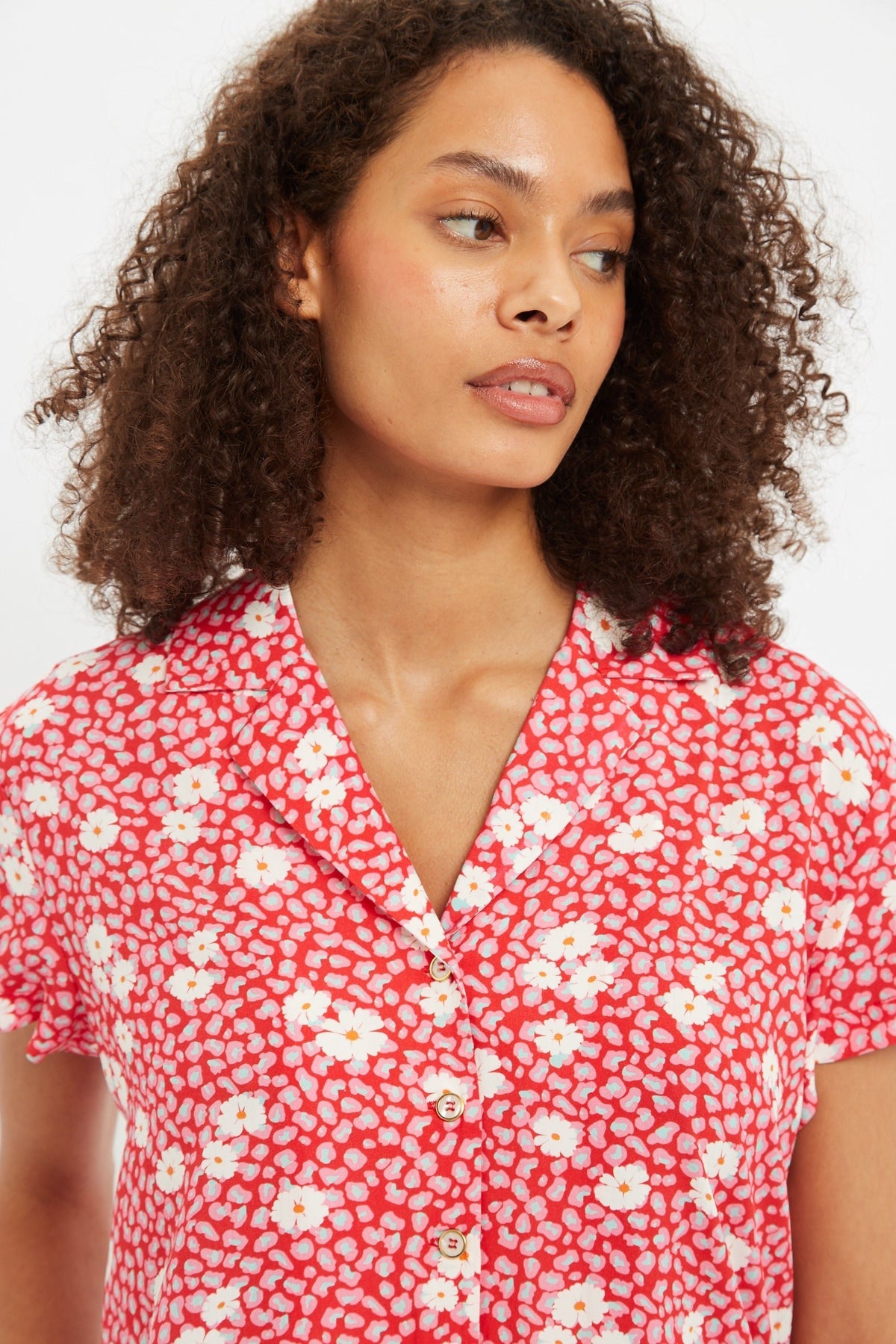 Marika Roaring Daisy Print Bowling Shirt | Louche