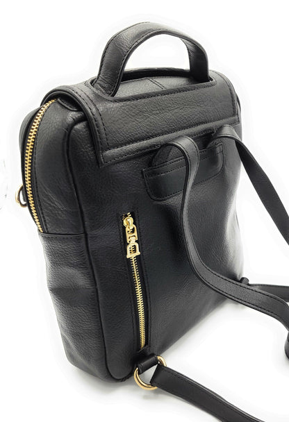 Maxie Leather Mini Backpack – Black - Bascora