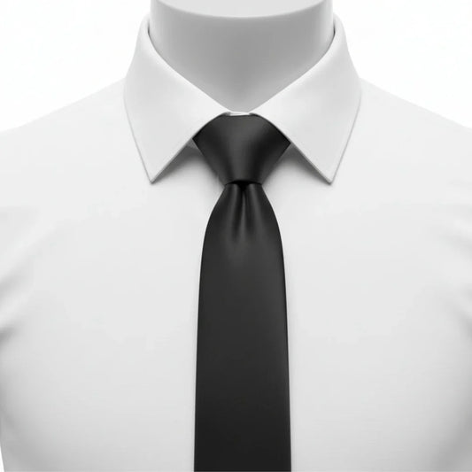 Men's Black Classic Formal Satin Tie by TruClothing