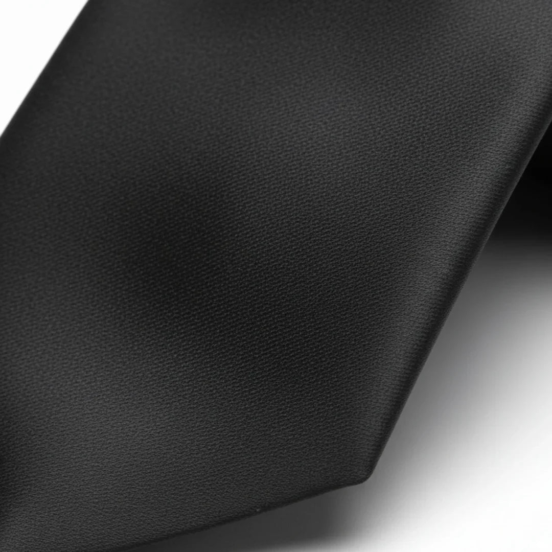 Men's Black Classic Formal Satin Tie by TruClothing