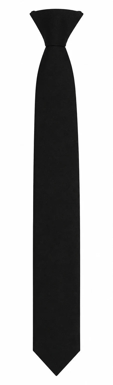 Men's Black Clip-On Textured Pre-Tied Necktie by TruClothing