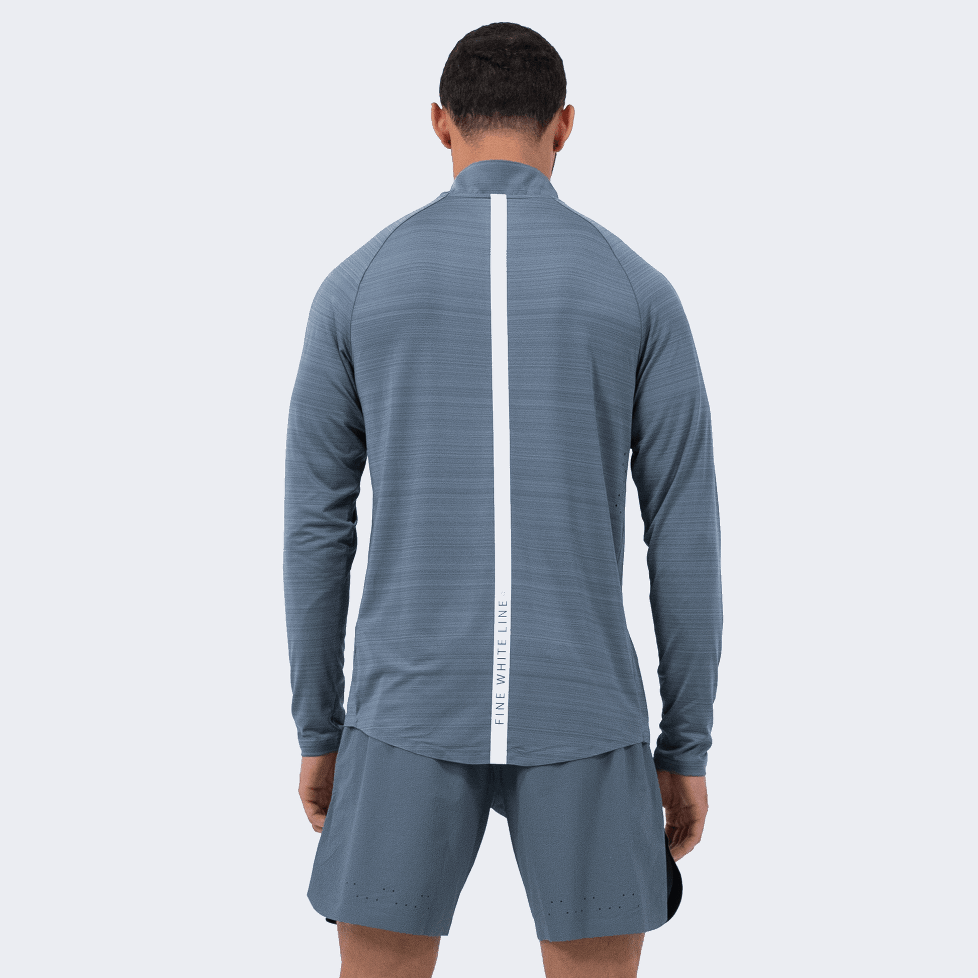 Men's Comet Blue 1/4 Zip Jacket - Bascora