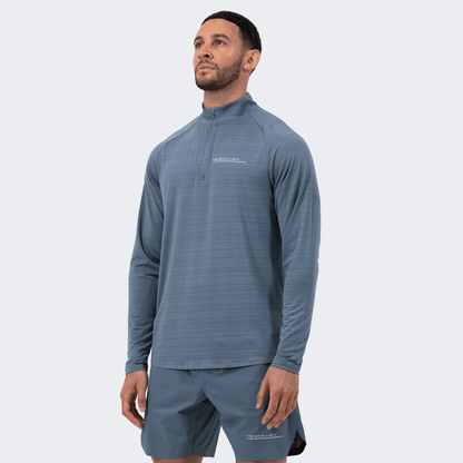 Men's Comet Blue 1/4 Zip Jacket - Bascora