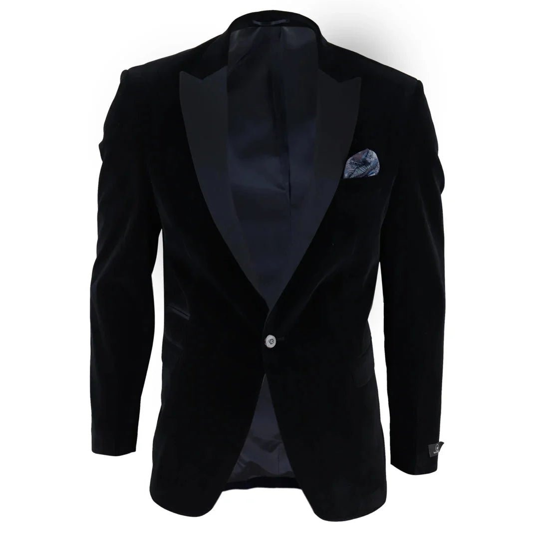 Men's Soft Velvet 1 Button Dinner Jacket Tuxedo Blazer by TruClothing