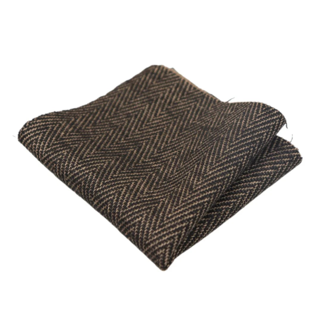 Men's Tweed Herringbone Tie & Pocket Square Set by TruClothing