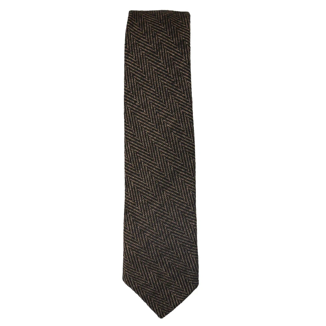 Men's Tweed Herringbone Tie & Pocket Square Set by TruClothing