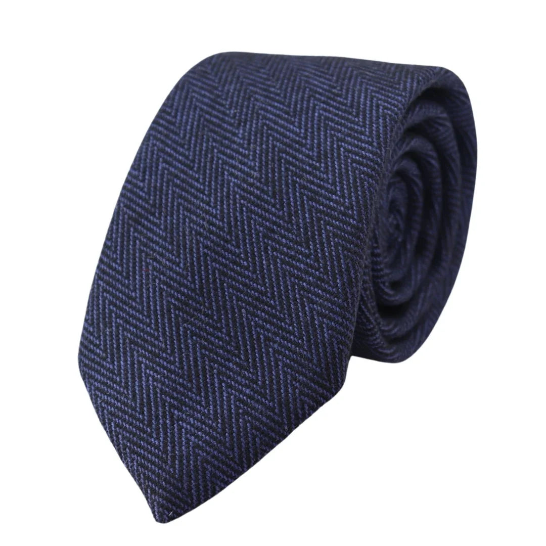 Men's Tweed Herringbone Tie & Pocket Square Set by TruClothing