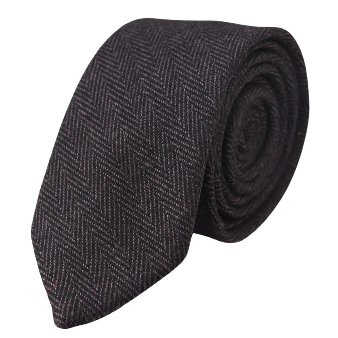 Men's Tweed Herringbone Tie & Pocket Square Set by TruClothing
