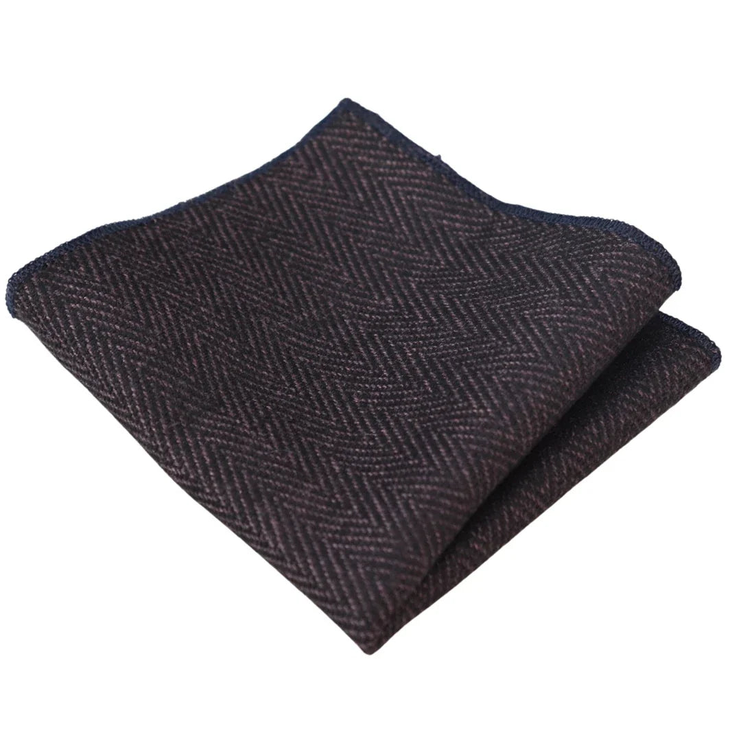 Men's Tweed Herringbone Tie & Pocket Square Set by TruClothing