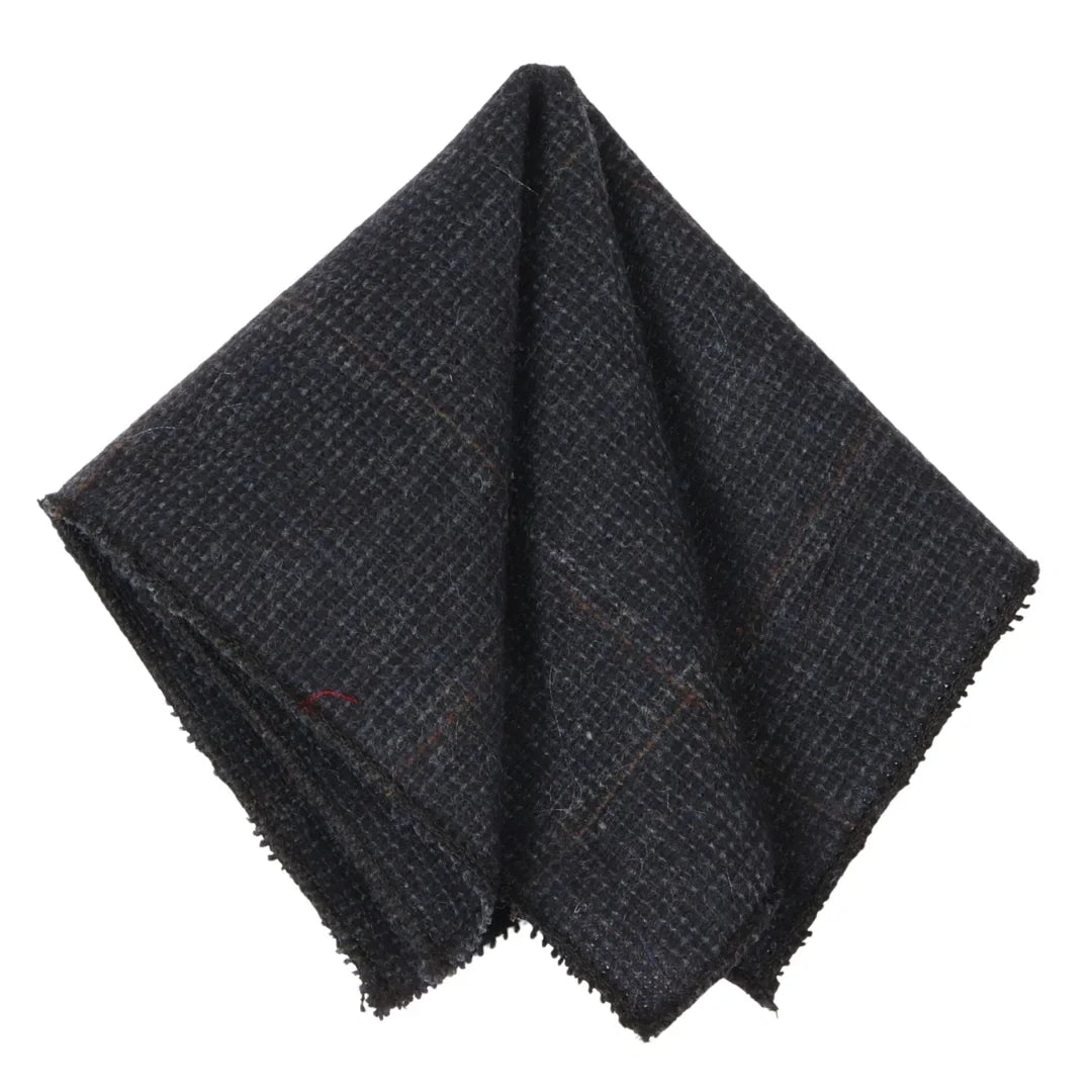 Men's Wool Blend Herringbone Plaid Tweed Tie by TruClothing