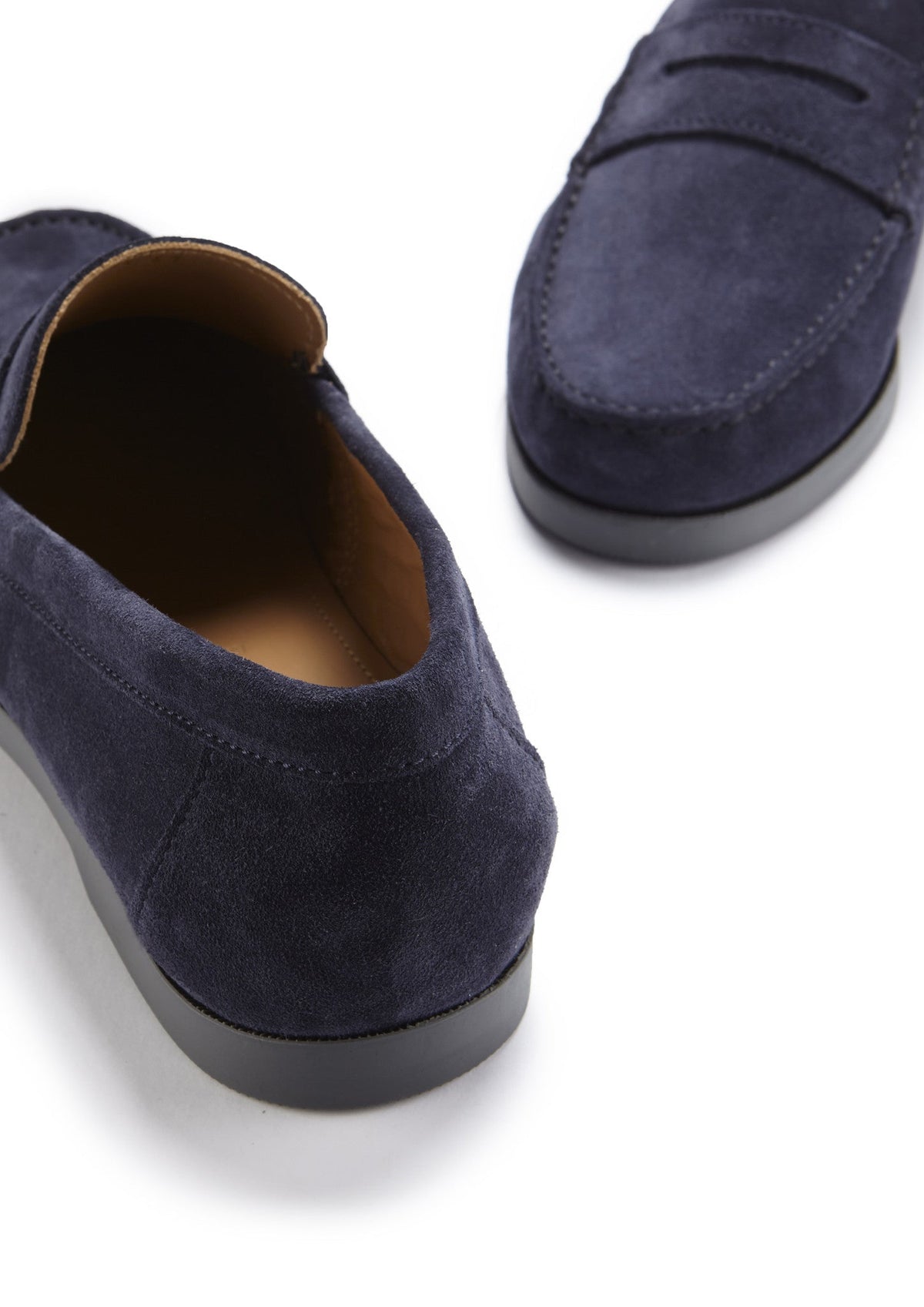 Hugs & Co. Navy Blue Italian Suede Boat Loafers with Rubber Sole for Men