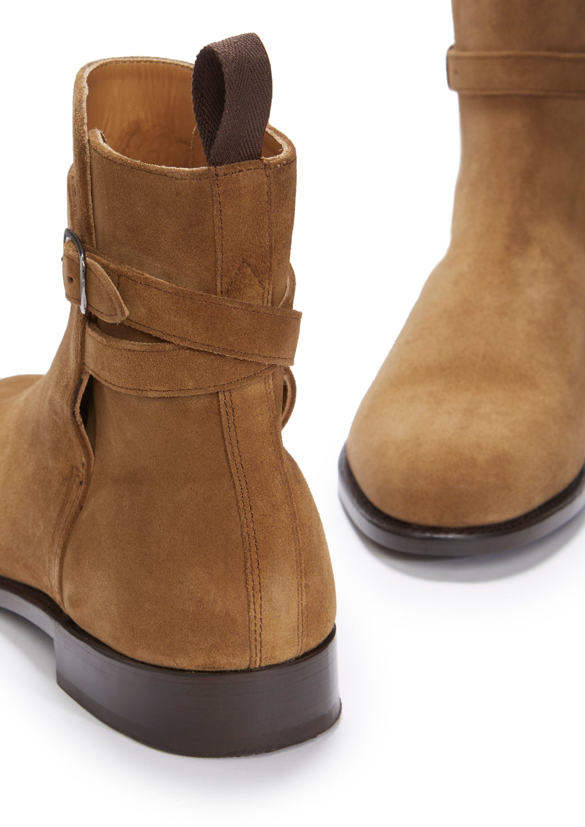 Hugs & Co. Tobacco Suede Jodhpur Boots with Goodyear Welted Leather Sole