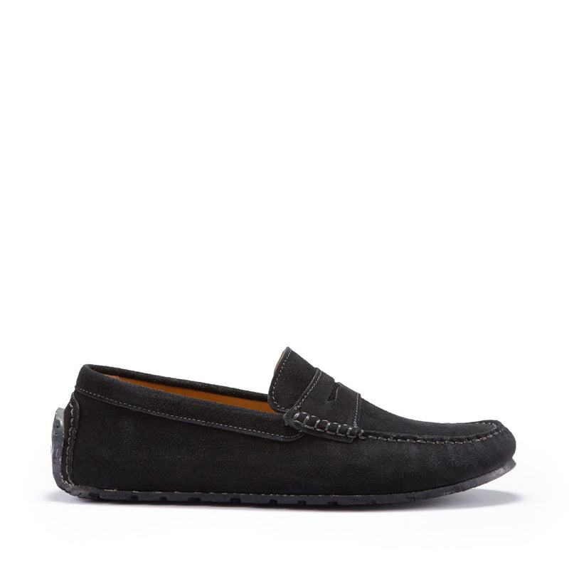 Hugs & Co. TS1 Black Penny Driving Loafers for Men