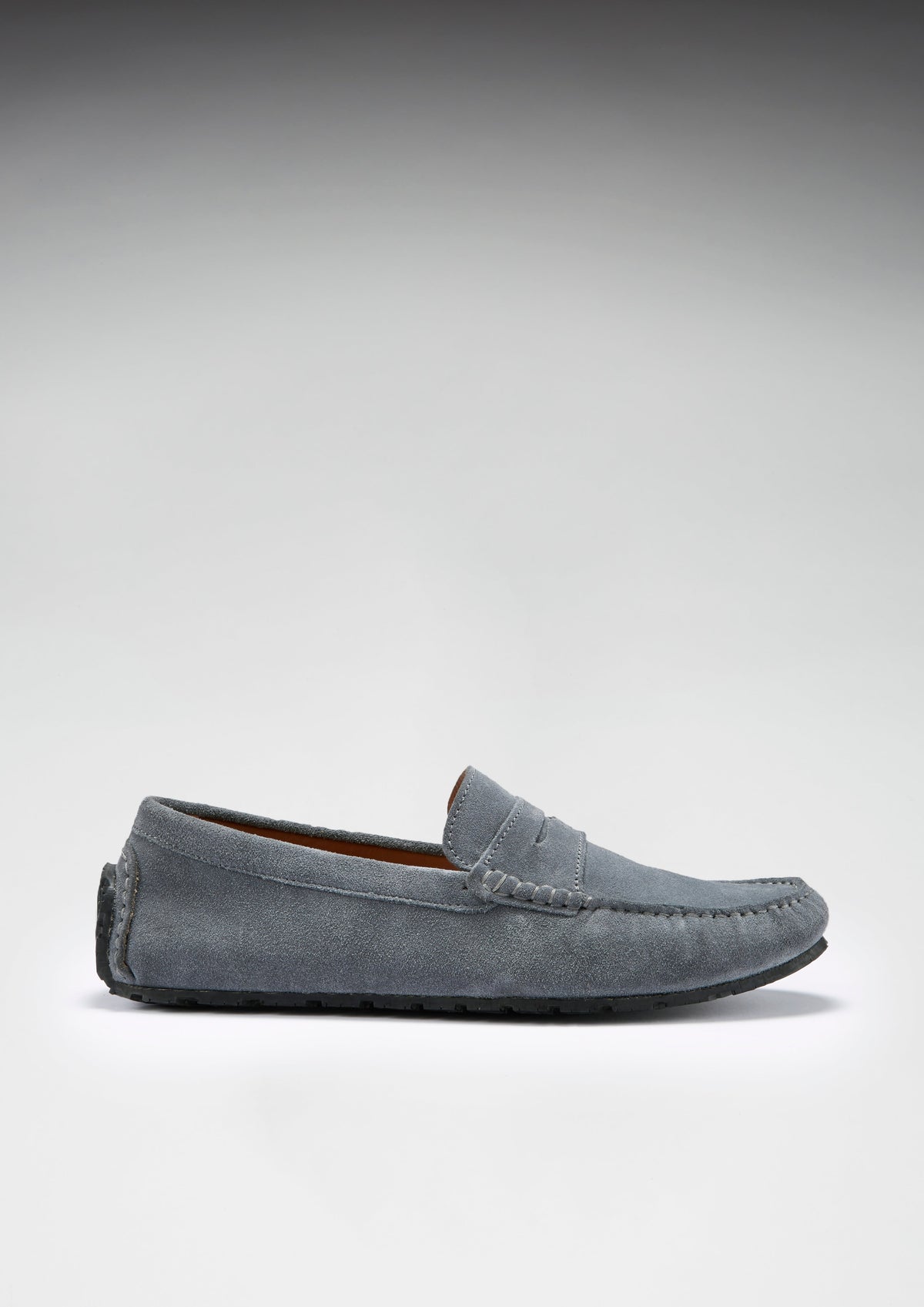 Hugs & Co. Men's Slate Grey Suede TS1 Penny Driving Loafers