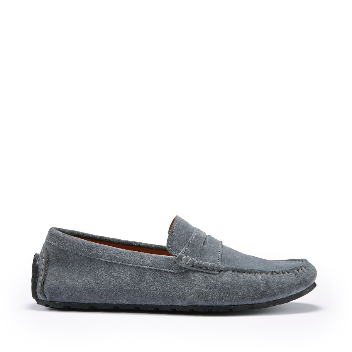 Hugs & Co. Men's Slate Grey Suede TS1 Penny Driving Loafers