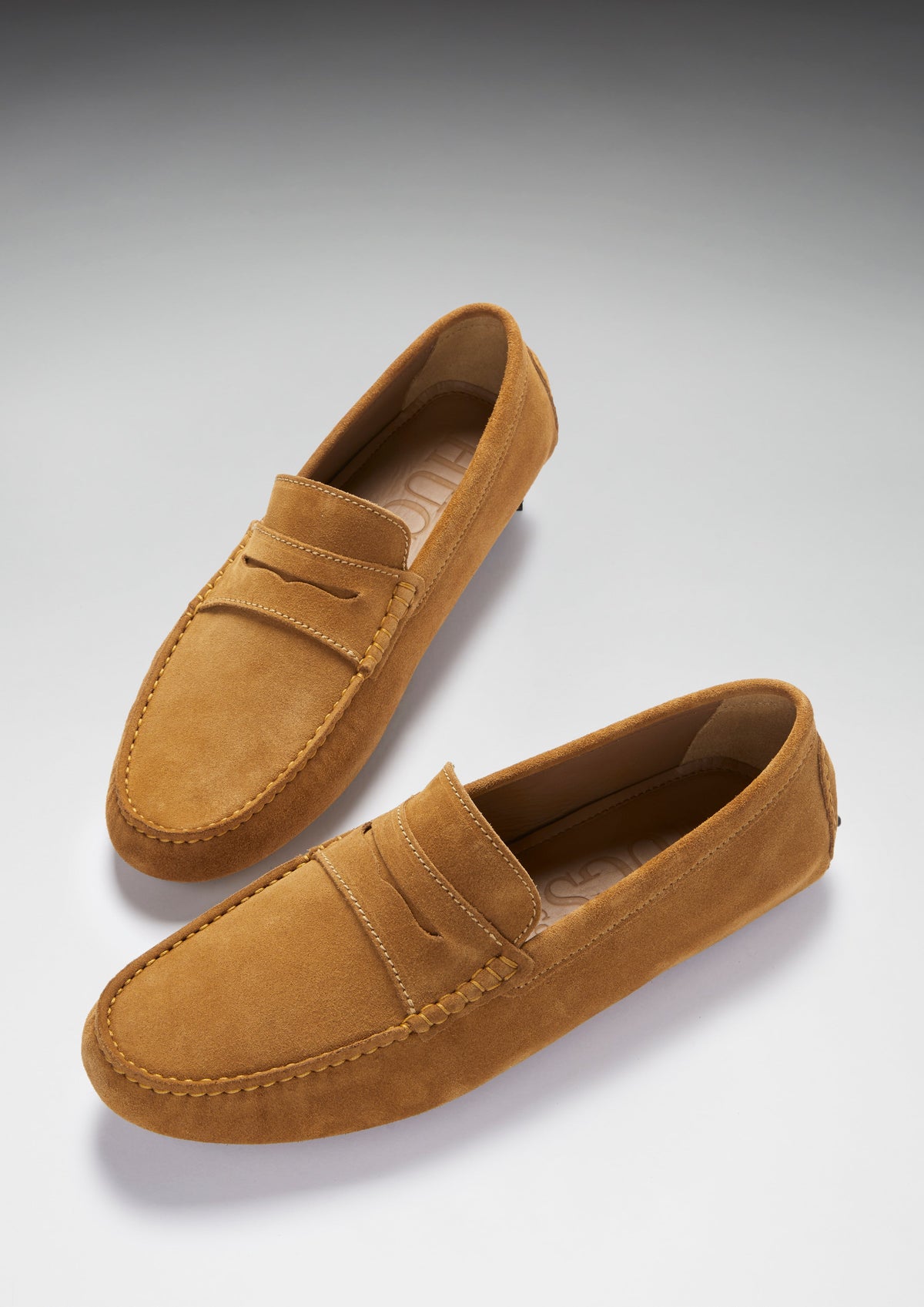 Hugs & Co. Men's Tobacco Suede Penny Driving Loafers