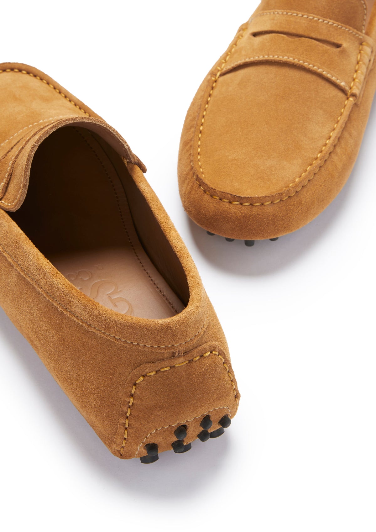 Hugs & Co. Men's Tobacco Suede Penny Driving Loafers