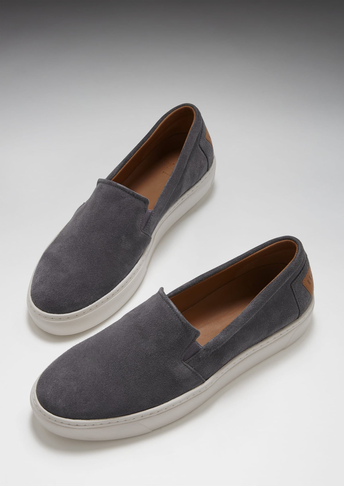 Hugs & Co. Slate Grey Suede Slip-On Sneakers for Men with Vibram Sole