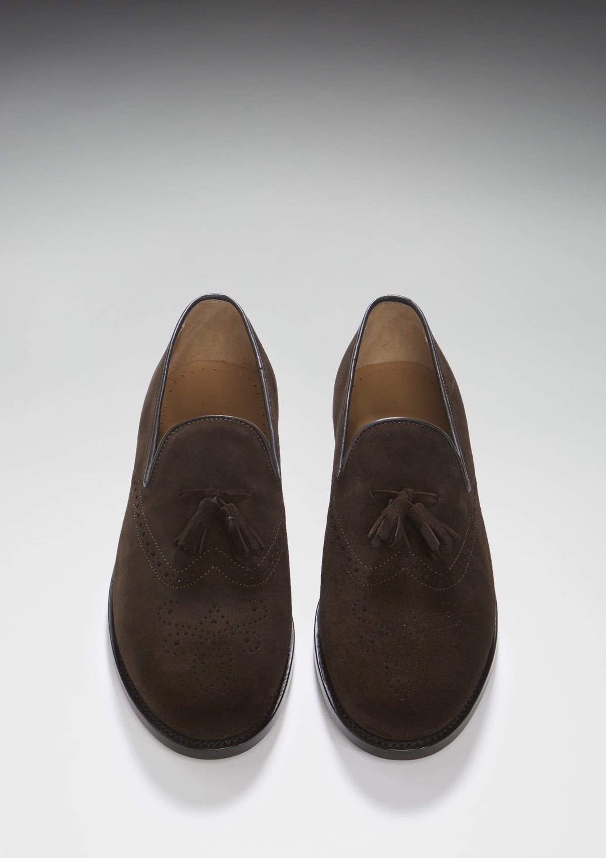 Hugs & Co. Brown Suede Tasselled Brogues with Goodyear Welted Leather Sole for Men