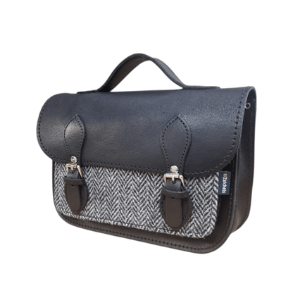 Midi Tannery & Tweed Satchel - Black - Bascora