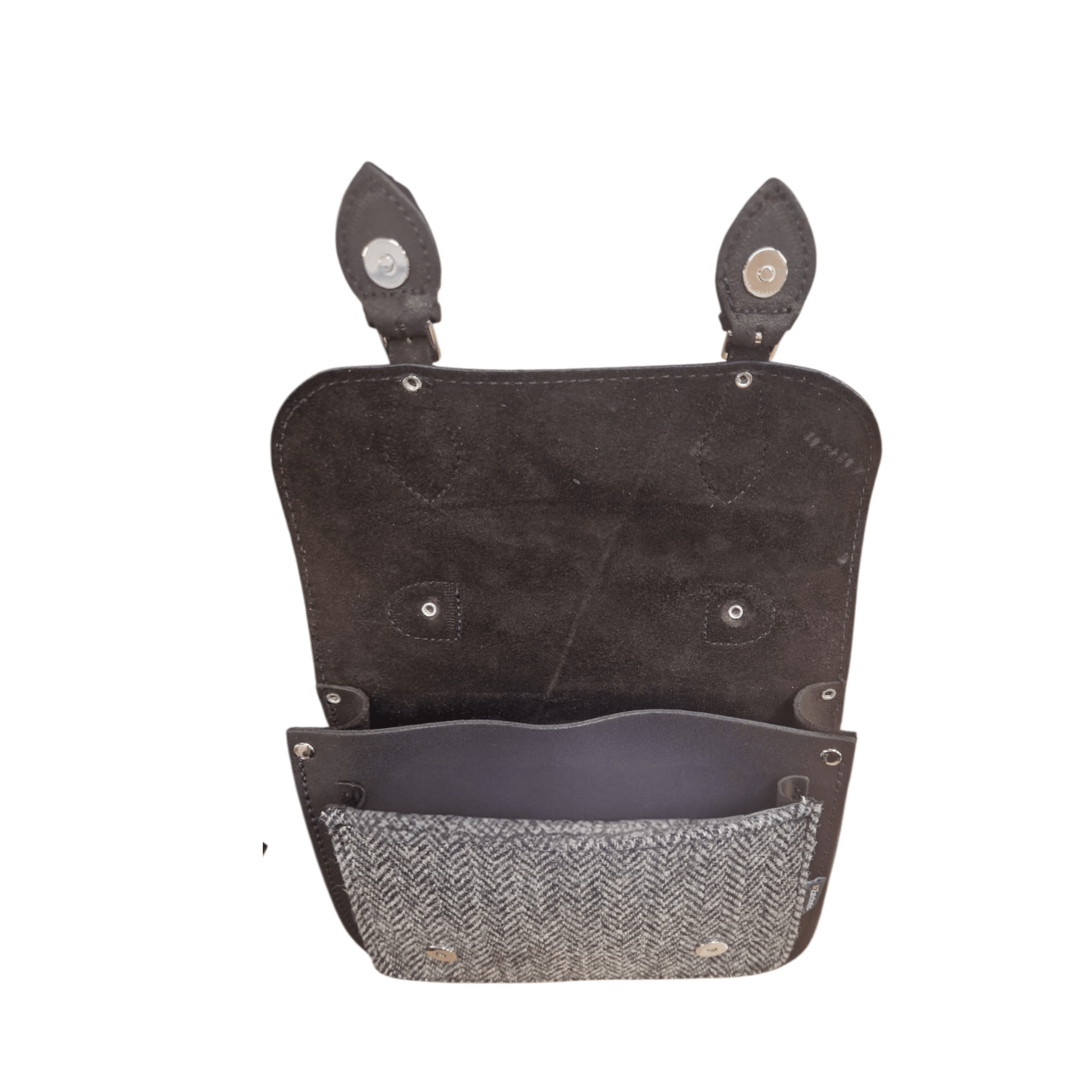 Midi Tannery & Tweed Satchel - Black - Bascora