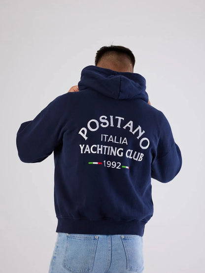Navy Positano Heavyweight Hoodie - Bascora