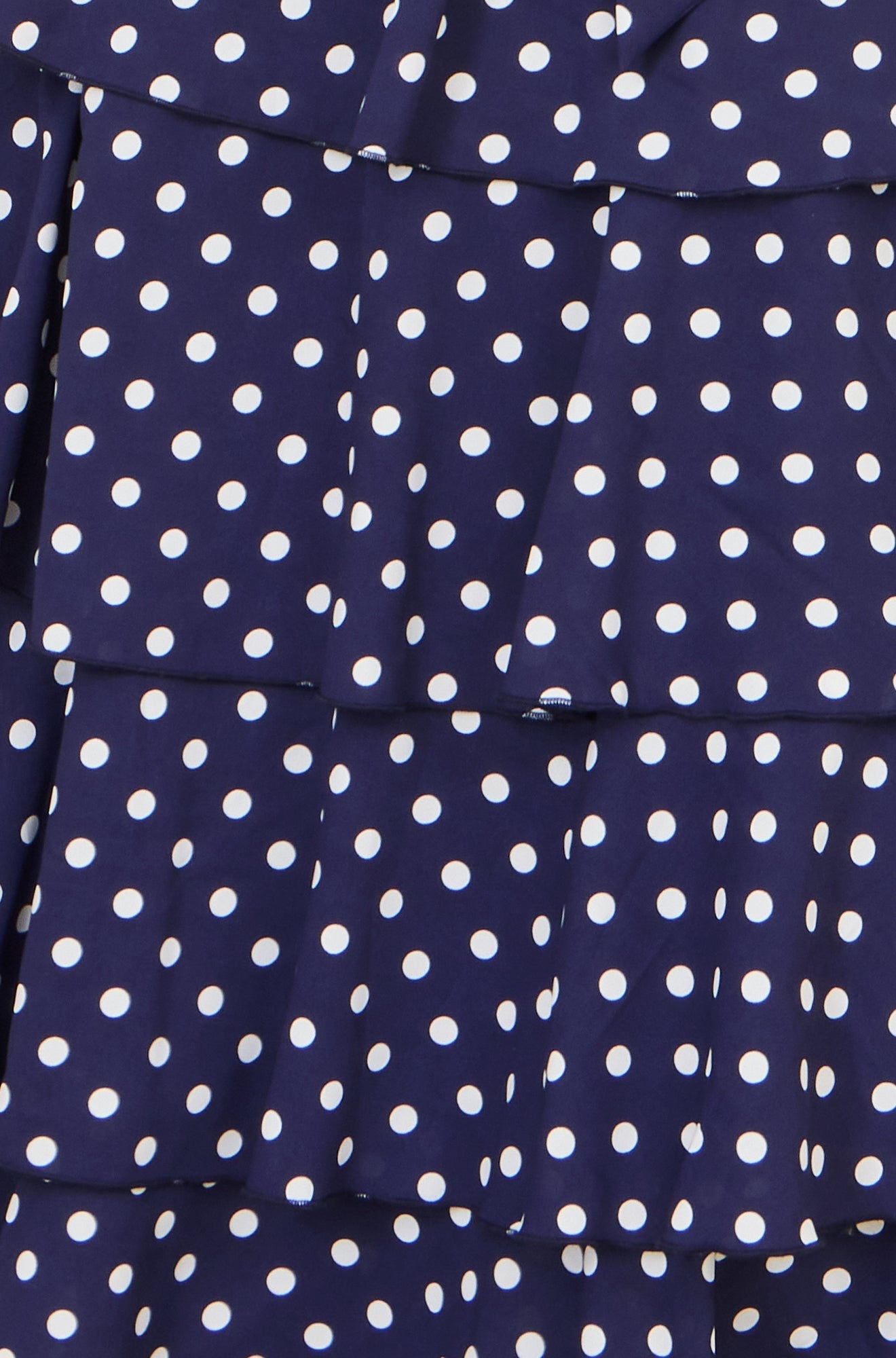 Navy Spot Tiered Midi Dress - Bascora
