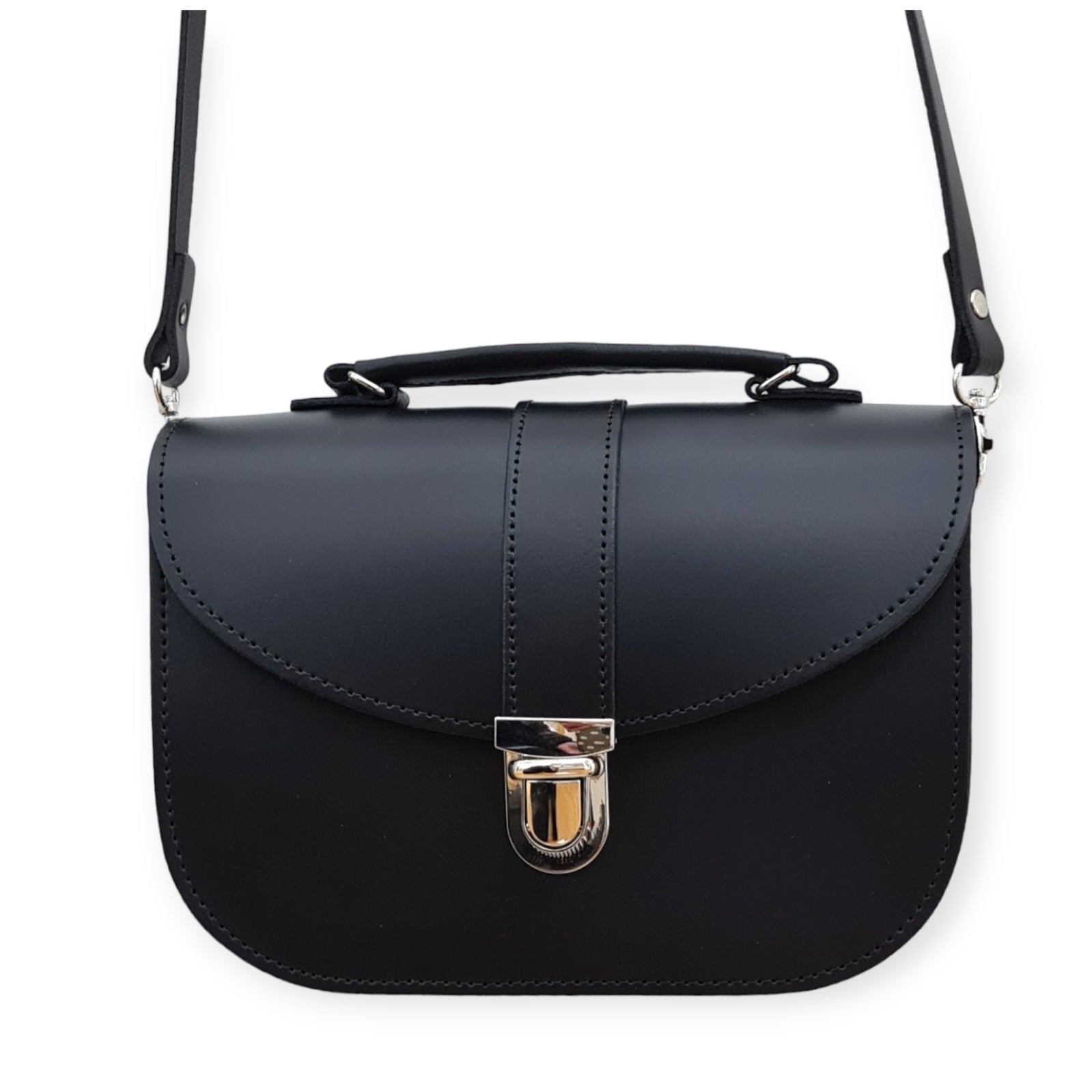 Olympia Handmade Leather Bag - Black - Bascora