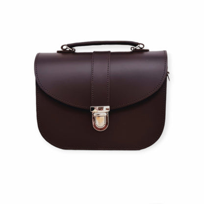 Olympia Handmade Leather Bag - Dark Brown - Bascora