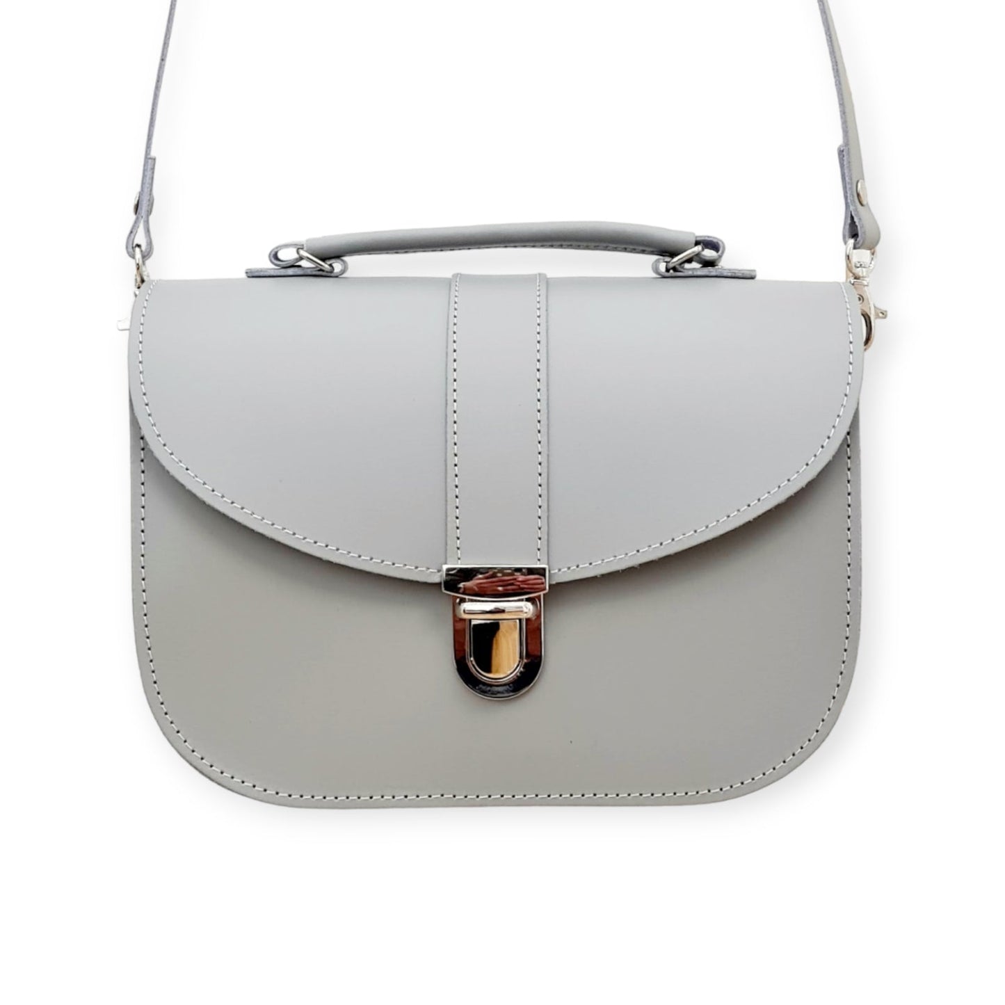 Olympia Handmade Leather Bag - Ghost Grey - Bascora