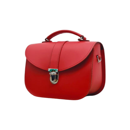 Olympia Handmade Leather Bag - Pillar Box Red - Bascora