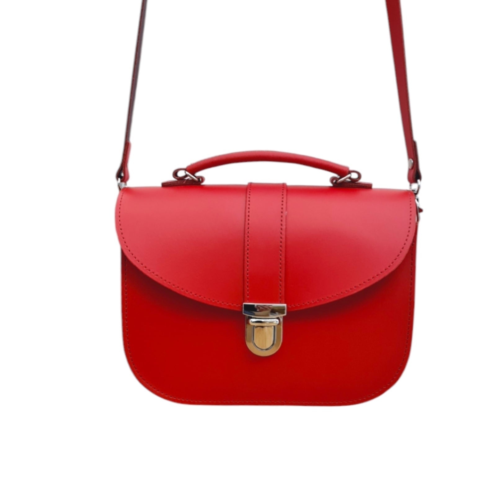Olympia Handmade Leather Bag - Pillar Box Red - Bascora