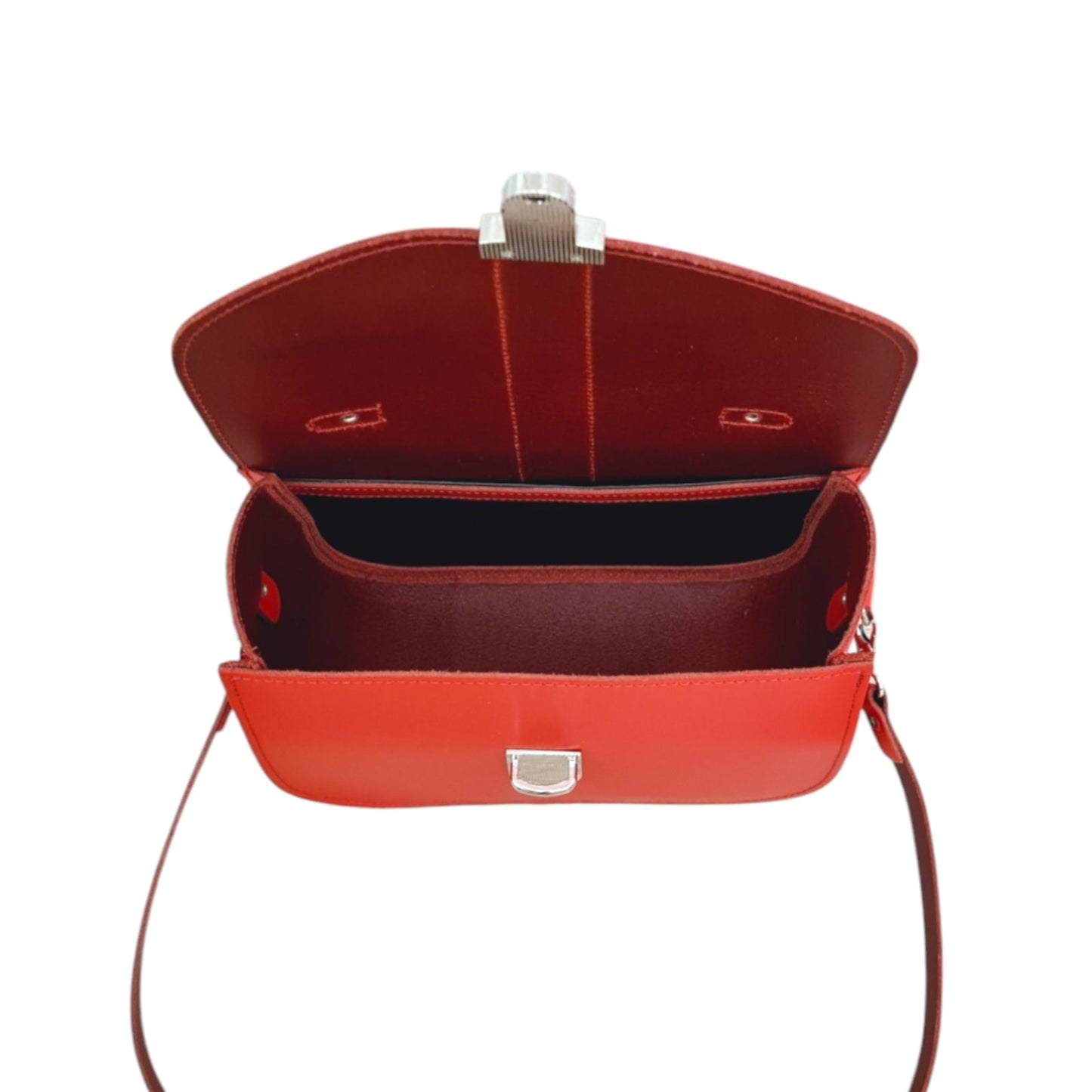 Olympia Handmade Leather Bag - Pillar Box Red - Bascora