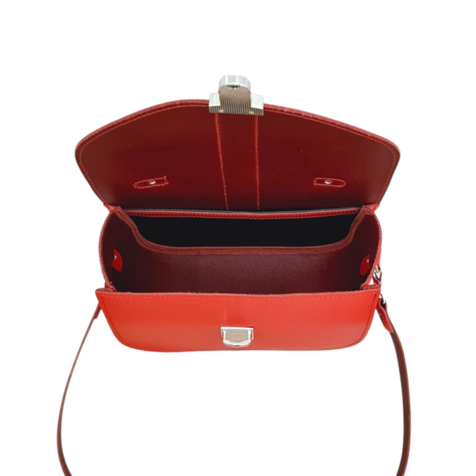 Olympia Handmade Leather Bag - Pillar Box Red - Bascora