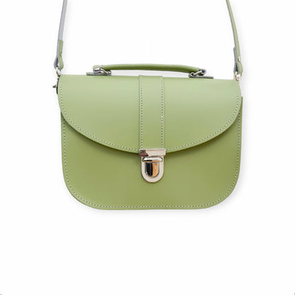 Olympia Handmade Leather Bag - Sage Green - Bascora