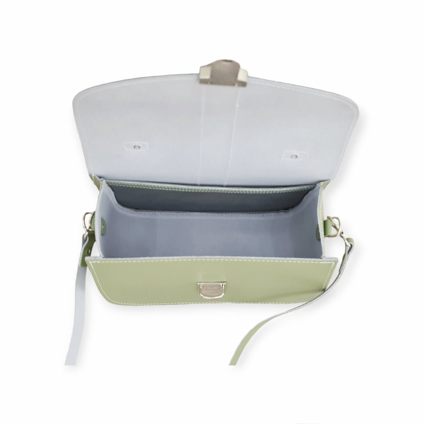Olympia Handmade Leather Bag - Sage Green - Bascora