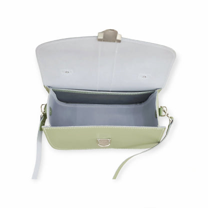 Olympia Handmade Leather Bag - Sage Green - Bascora