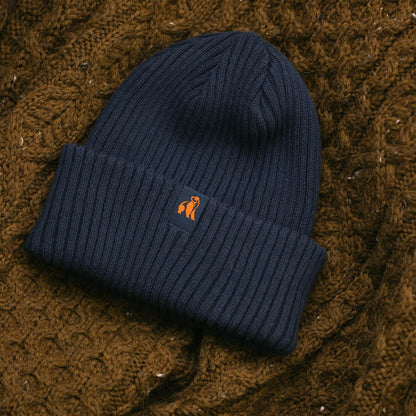 Organic Cotton Beanie – Navy - Bascora