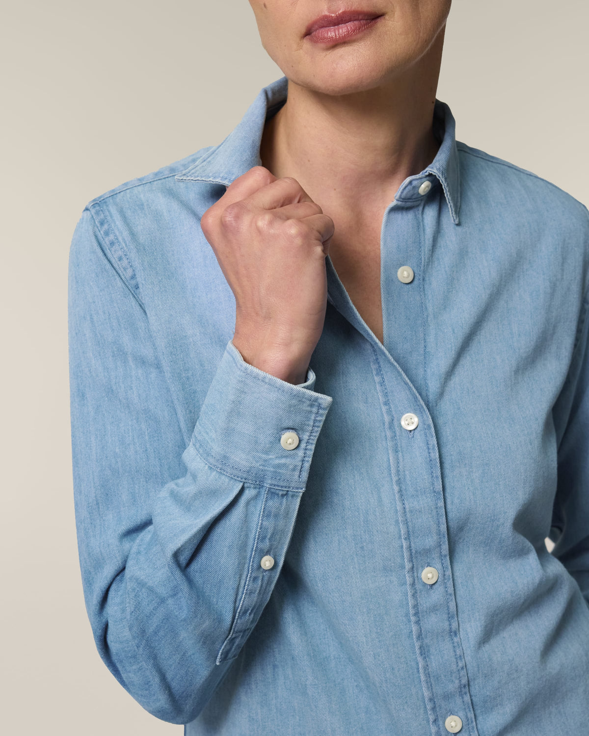 Organic Cotton Long Sleeve Denim Shirt – Women's - Bascora