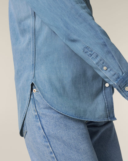 Organic Cotton Long Sleeve Denim Shirt – Women's - Bascora