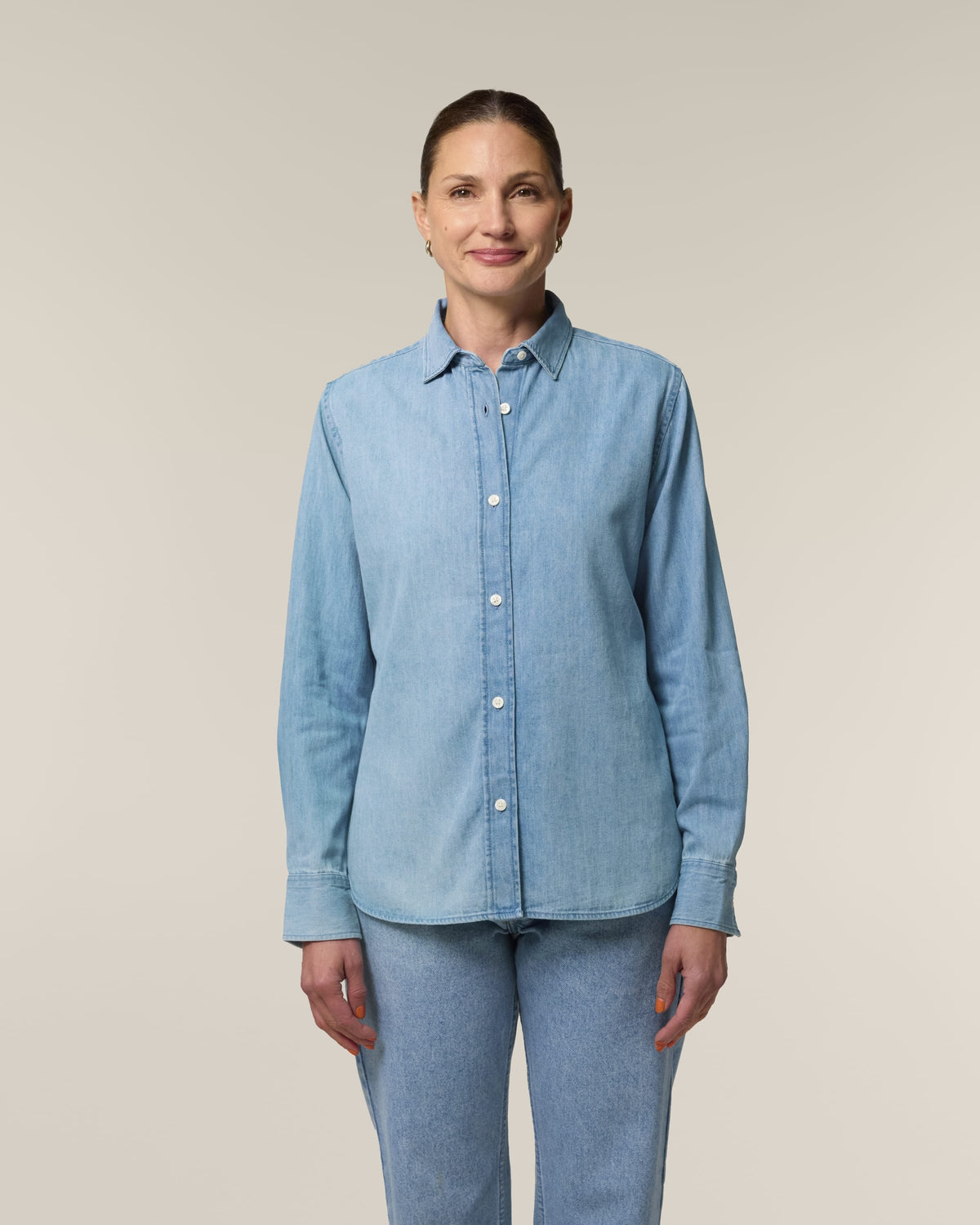 Organic Cotton Long Sleeve Denim Shirt – Women's - Bascora