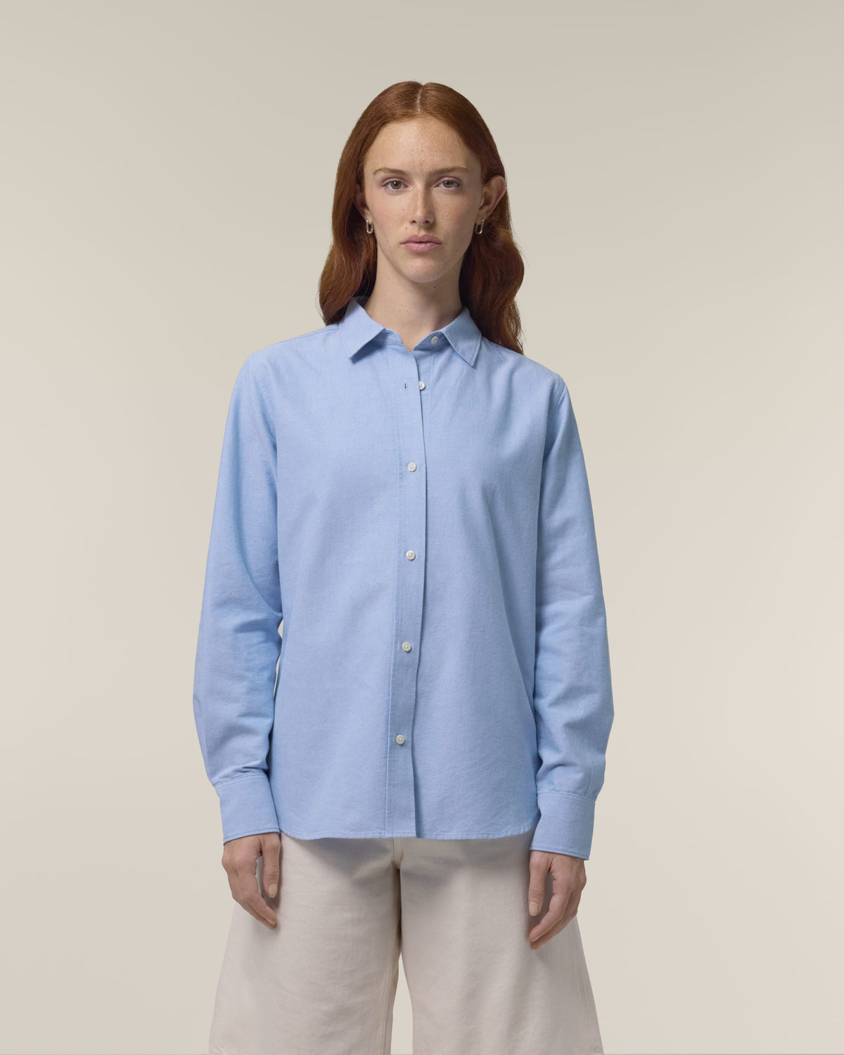 Organic Cotton Oxford Long Sleeve Shirt — Womens - Bascora