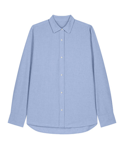Organic Cotton Oxford Long Sleeve Shirt — Womens - Bascora
