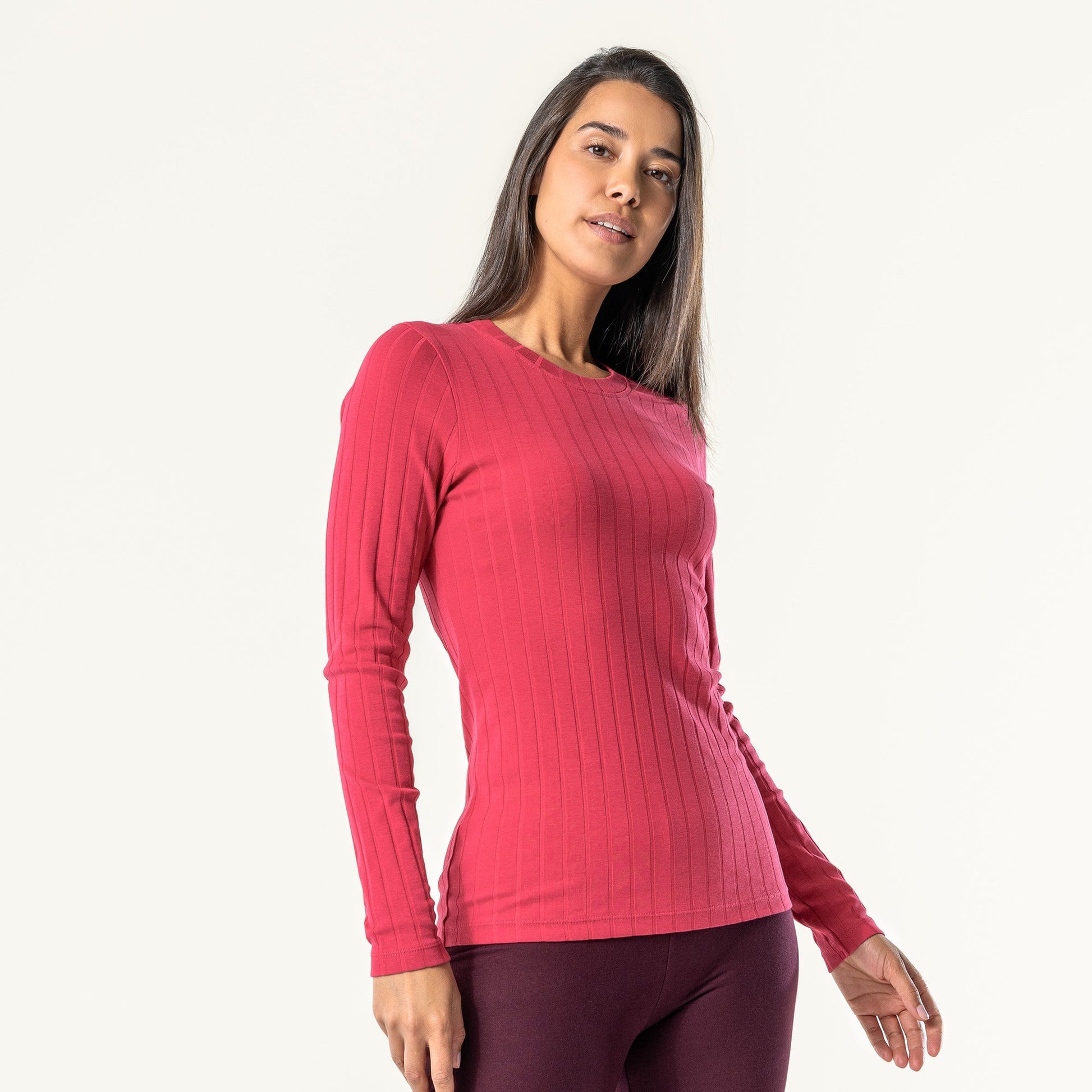 Organic Cotton Ribbed Long Sleeve T-Shirt – Women's - Bascora