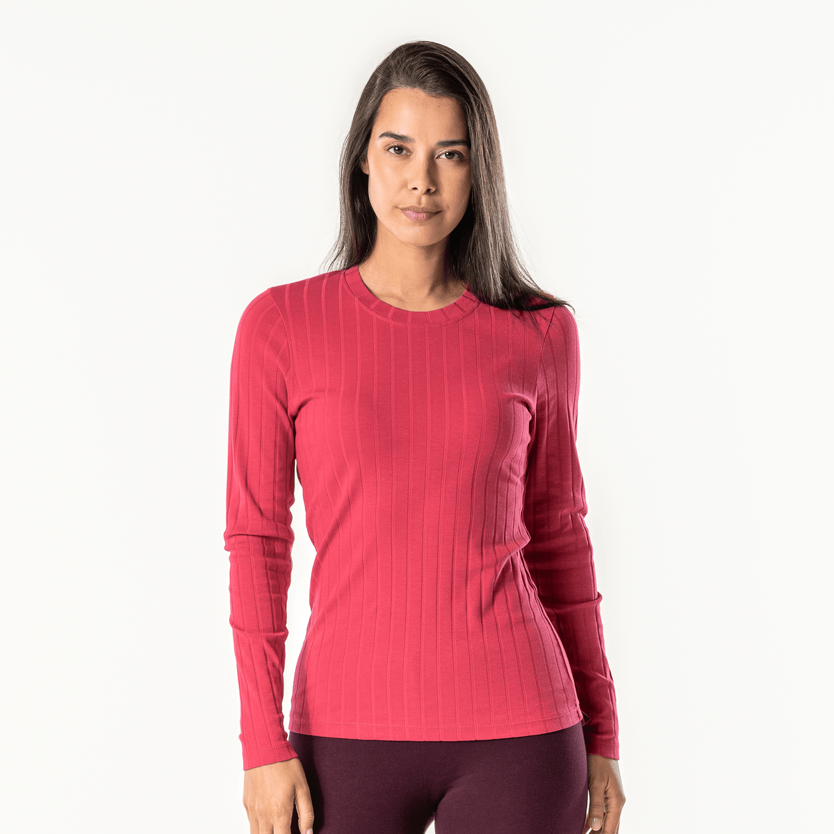 Organic Cotton Ribbed Long Sleeve T-Shirt – Women's - Bascora