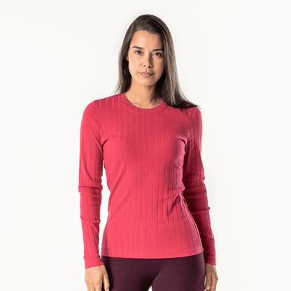 Organic Cotton Ribbed Long Sleeve T-Shirt – Women's - Bascora